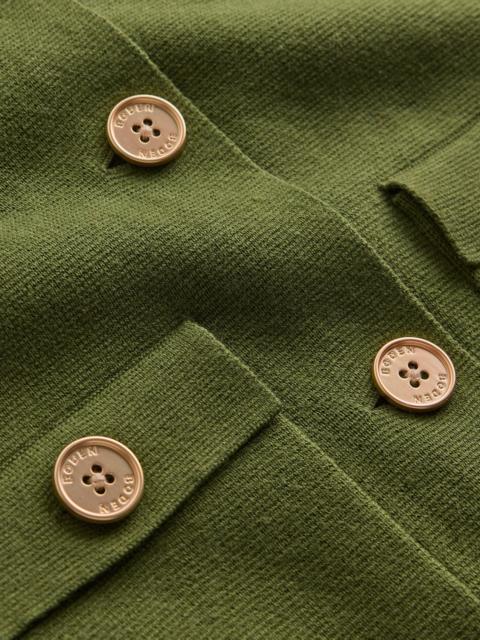 BODEN Phoebe Collared Knitted Jacket-Forest Green