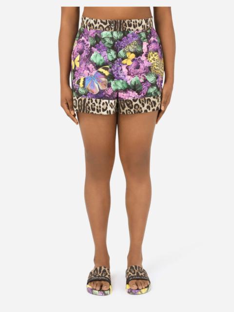 Dolce & Gabbana Butterfly-print poplin shorts