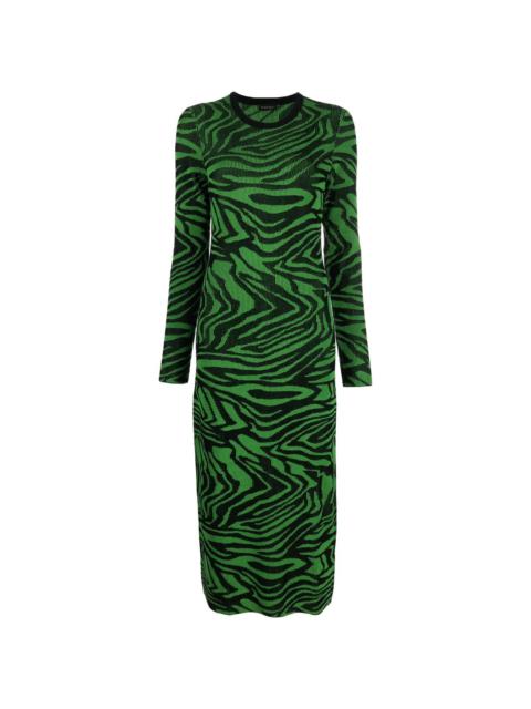 STINE GOYA wave-print knitted bodycon dress