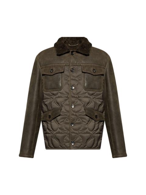 multi-pocket sheepskin jacket