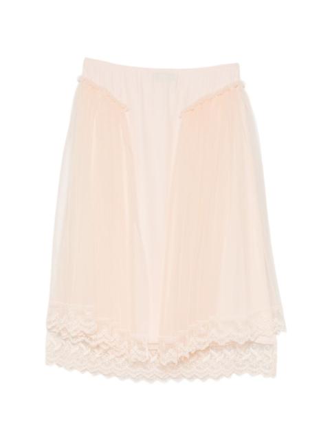 Simone Rocha lace-trim hip-detail midi skirt