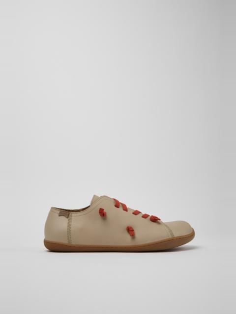 CAMPER Twins Beige Nubuck Shoes for Men.