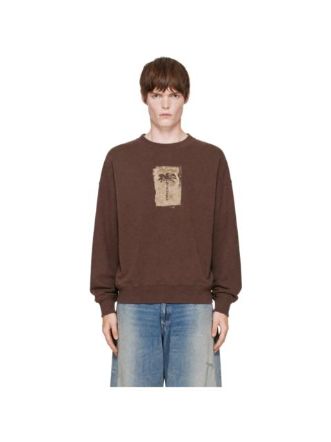 Palm Angels Brown Palm Tree Crewneck Sweatshirt