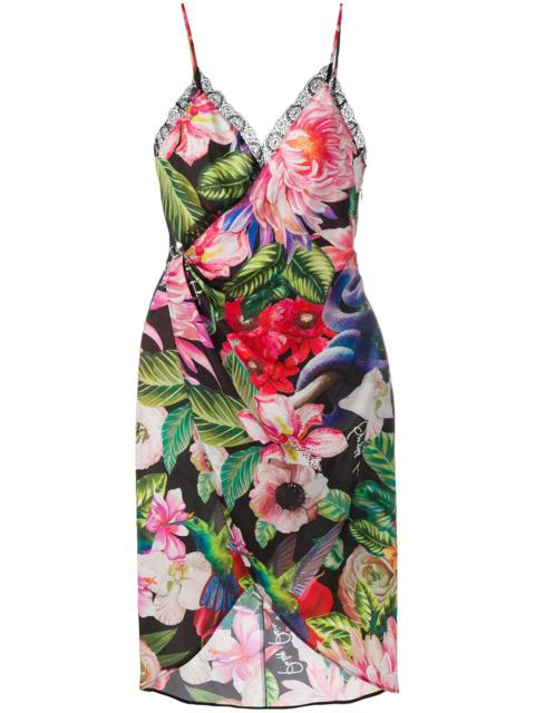 PHILIPP PLEIN floral-print wrap dress