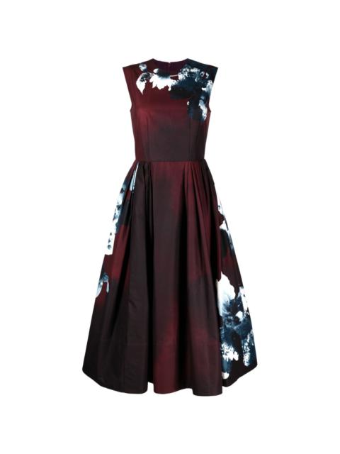 Gilman Iris-print cotton flared dress