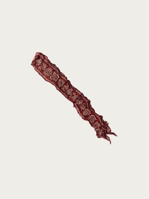 Kapital WASHER Silk MOGA Scarf (ESCARGOT FLOWER) - Burgundy