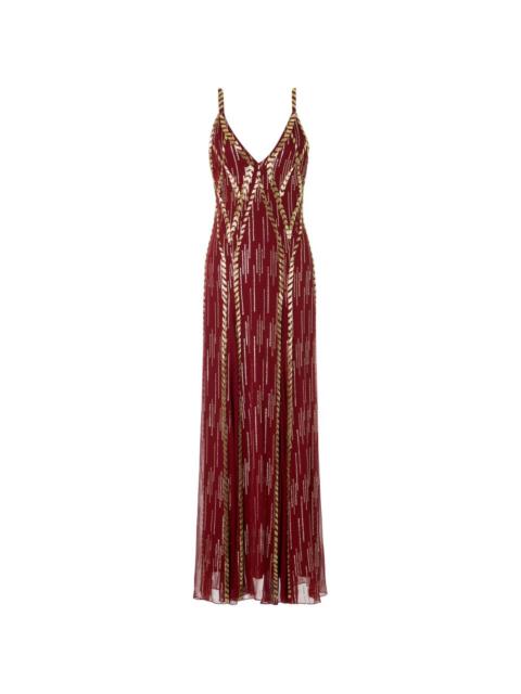 Temperley London Viola bead-embellished open-back maxi dress