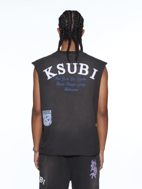 Ksubi GENESIS EKCESS CUT OFF TANK CHARCOAL FADE