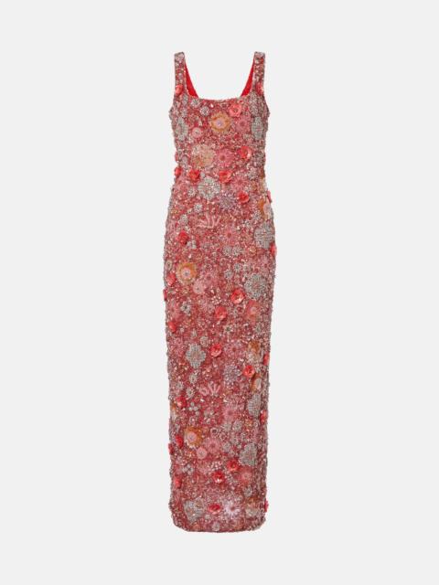 RACHEL GILBERT Francesca embellished floral gown