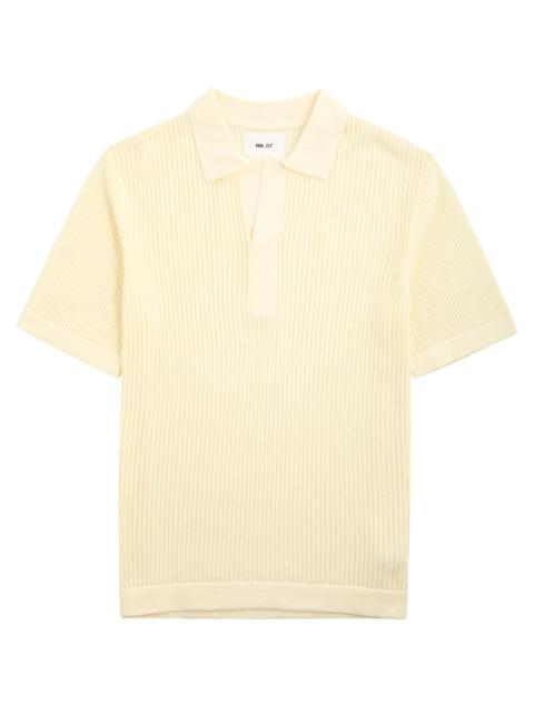 NN07 Huxley open-knit cotton-blend polo shirt