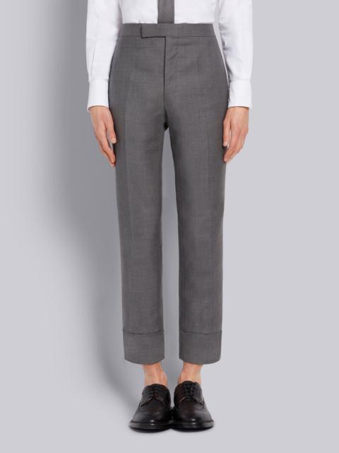 Medium Grey Super 120s Twill Classic Backstrap Trouser