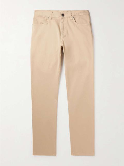 Brushed Cotton-Blend Trousers