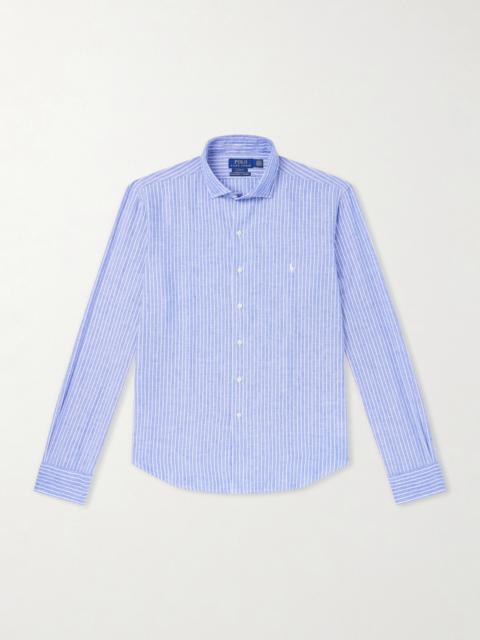 Polo Ralph Lauren Striped Logo-Embroidered Cotton and Linen-Blend Seersucker Shirt