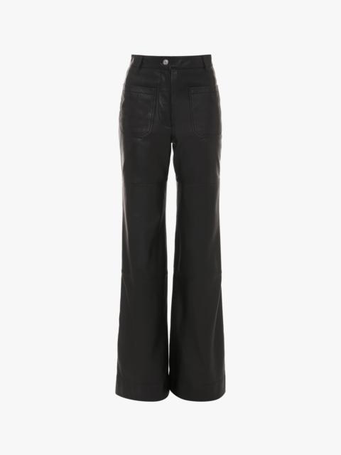 Victoria Beckham Leather Alina Trouser In Black