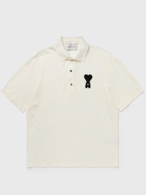 AMI Paris BOXY FIT POLO WITH AMI DE COEUR KNITTED PATCH