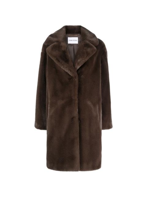 faux-fur single-breasted coat