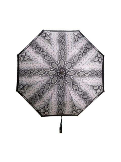 Moschino logo-edge snakeskin-print umbrella