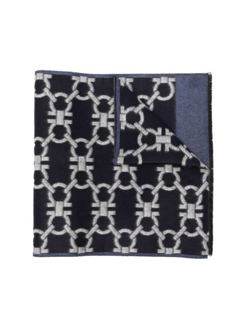 FERRAGAMO Gancini pattern knitted scarf
