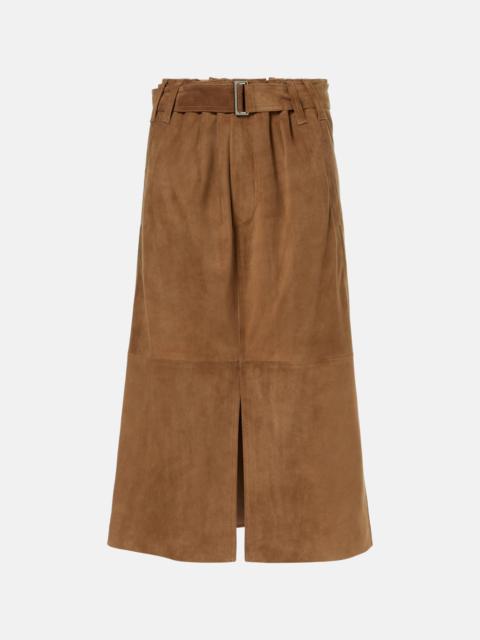 Brunello Cucinelli Suede midi skirt