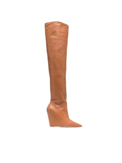Stuart Weitzman pointed leather knee-high boots