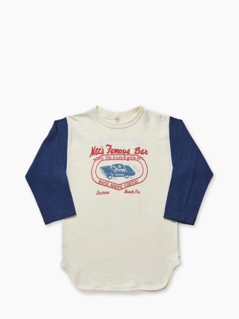 Warehouse & Co. WAREHOUSE & CO. LOT 4800 3/4 SLEEVE BASEBALL TEE MAC'S FAMOUS BAR CREAM/NAVY