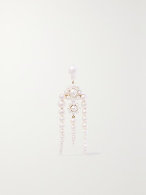SOPHIE BILLE BRAHE Jardin de Fleurs 14-karat gold pearl single earring White