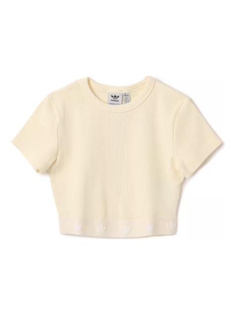 adidas (WMNS) adidas Rib SS T-Shirt 'Yellow' JD0040