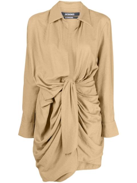 JACQUEMUS La robe Bahia draped dress