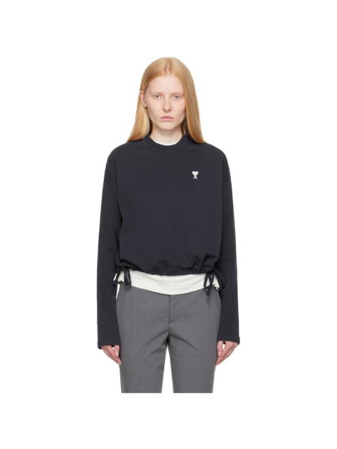AMI Paris Navy Cotton Ami de Coeur Sweatshirt