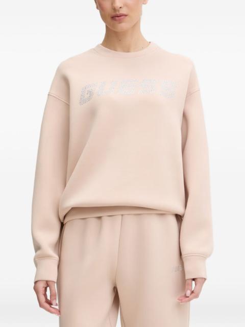 GUESS USA rhinestone-logo sweatshirt