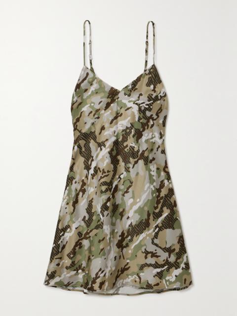 AMIRI Camouflage-print Satin Mini Dress
