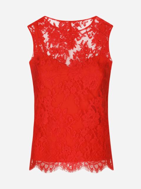 Dolce & Gabbana Floral Chantilly lace top