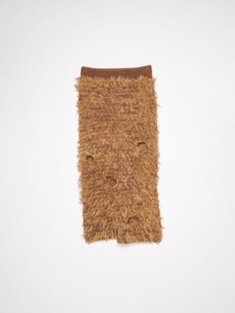 Wool blend cut-out skirt - Camel brown