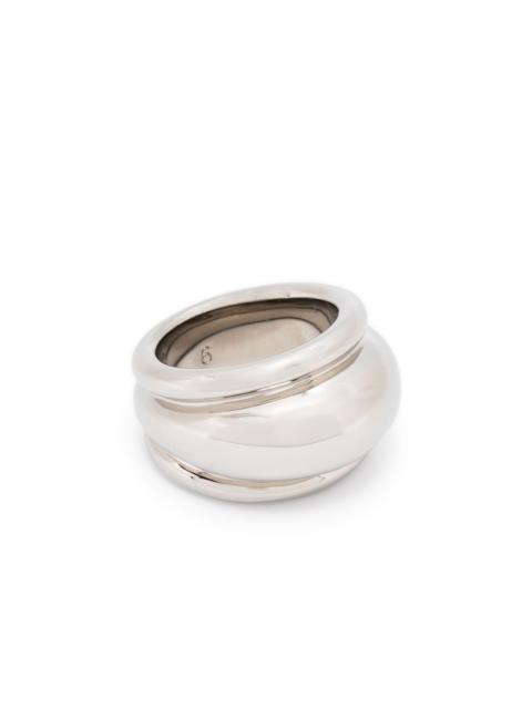 silver-tone chunky ring