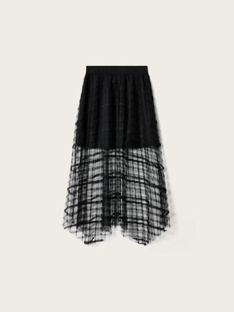 ALLSAINTS CELIA SHEER OVERLAY MIDI SKIRT