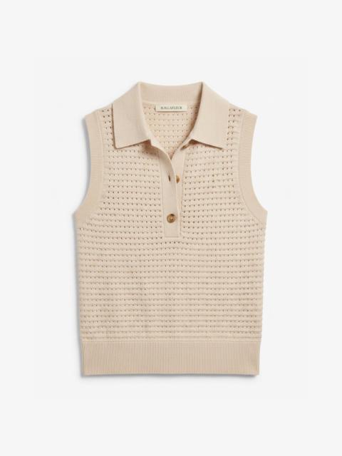 M.M.LaFleur Katana Polo Tank - Eyelet Knit