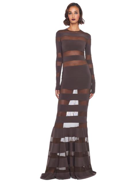 NORMA KAMALI SPLICED DRESS FISHTAIL GOWN