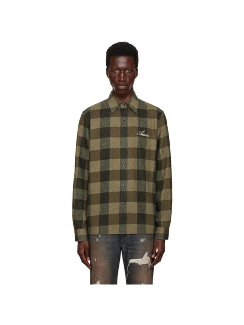 AMIRI Green Oversized Heavy Flannel Shirt