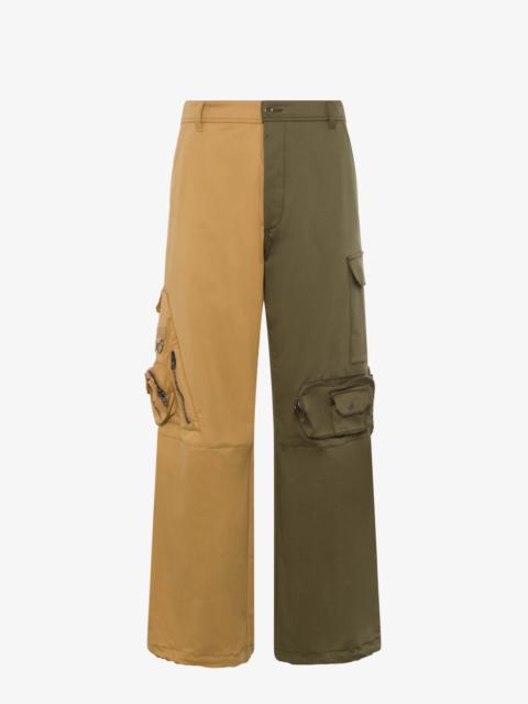 Moschino TWO-TONE CARGO TROUSERS IN MATT SATIN