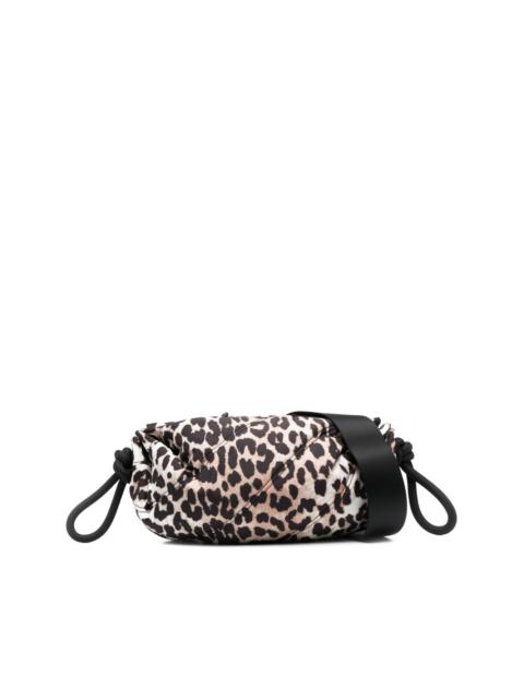 GANNI Quilted Duffle leopard-print shoulder bag