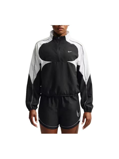 Nike (WMNS) Nike Tempo Swoosh Dri-FIT 1 2-Zip Jacket 'Black White Cool Grey' IM7579-011