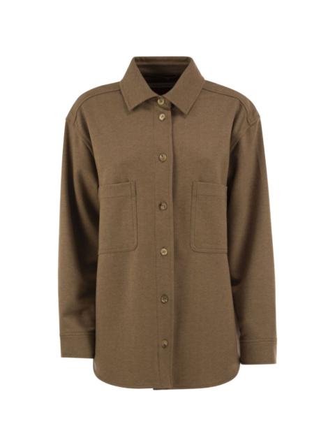 Max Mara herringbone-weave patch-pocket shirt jacket