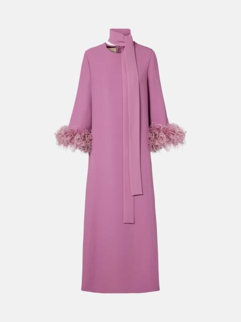 Valentino Cady Couture feather-trimmed maxi dress
