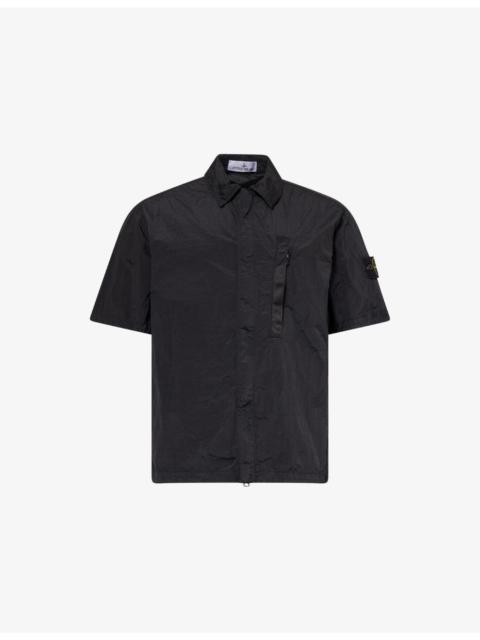 Stone Island Classic-Collar Zip-Pocket Woven Shirt