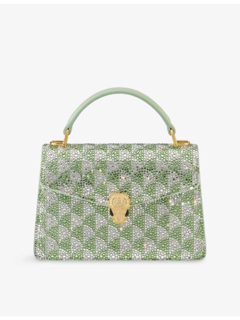 BVLGARI Serpenti Forever suede top-handle bag