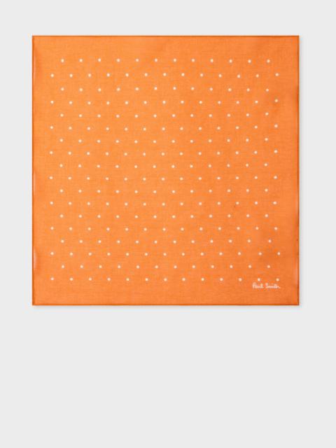 Paul Smith Orange Polka Dot Cotton Pocket Square