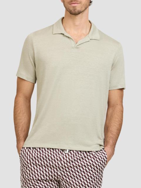 onia Men's Shaun Stretch-Linen Polo Shirt - Elm