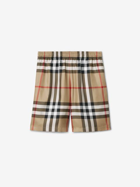 Burberry Check Silk Shorts