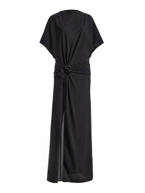 ROTATE Slit Crepe Maxi Dress