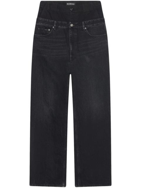 BALENCIAGA layered wide-leg jeans